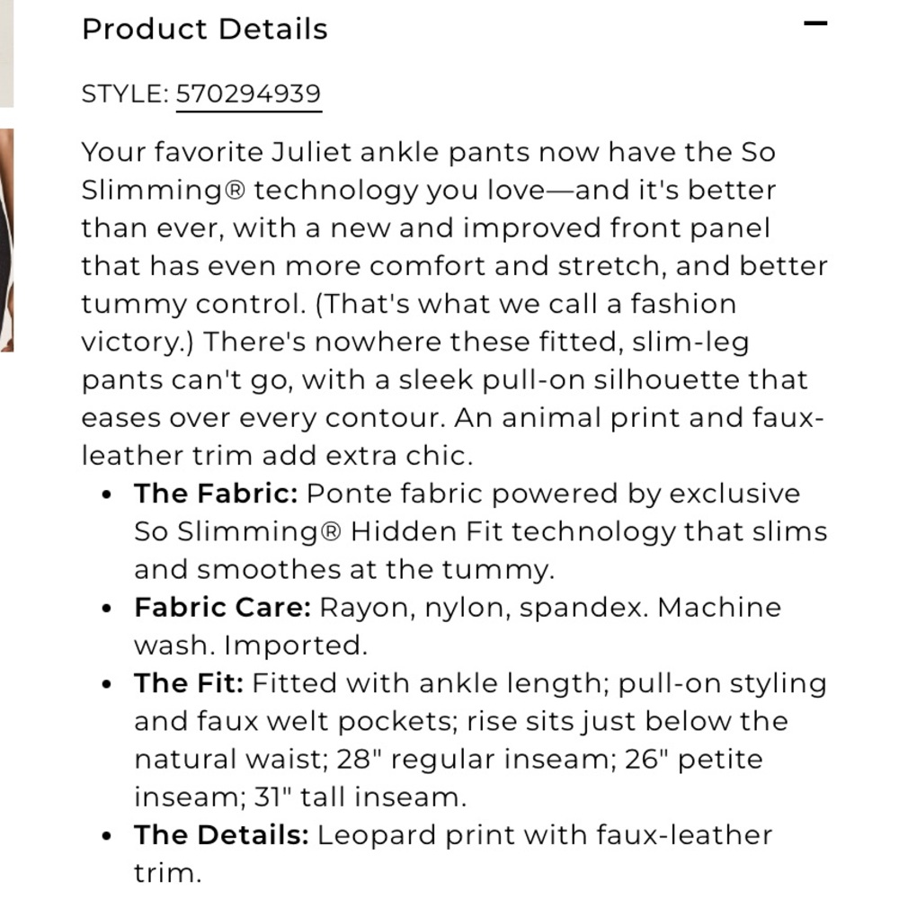 CHICO’S Juliette Pants EUC - Picture 8 of 11